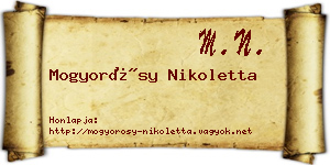 Mogyorósy Nikoletta névjegykártya