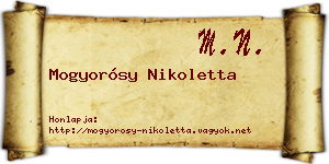 Mogyorósy Nikoletta névjegykártya