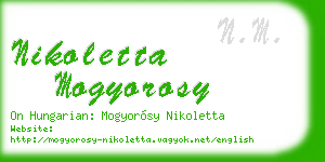 nikoletta mogyorosy business card