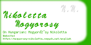 nikoletta mogyorosy business card